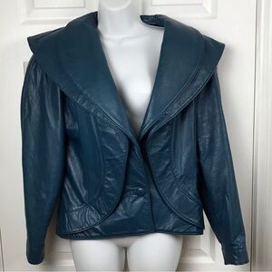 Columbo vintage blue leather jacket. Women’s medium